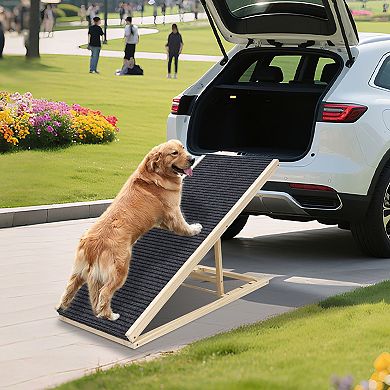 IFMALL Adjustable Foldable Pet Ramp for Safe Access to Furniture and Vehicles