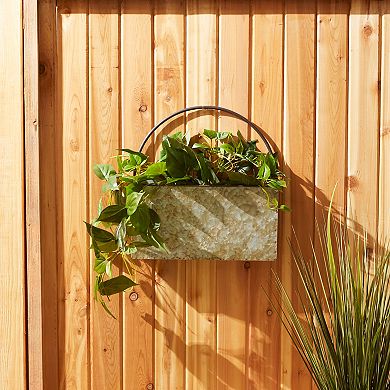 Zingz Home Rectangle Galvanized Metal Wall Planter