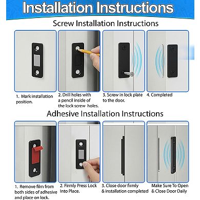 Childproof Magnetic Cabinet Locks - 4 Pack with Keys & Adhesive for Safety