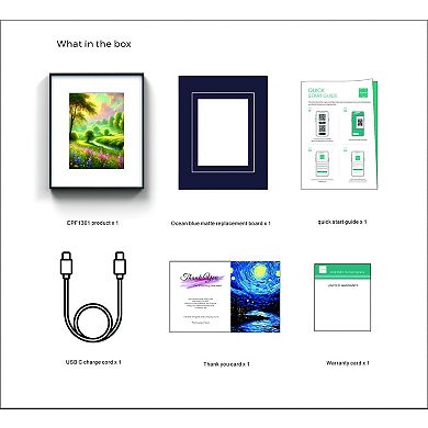 Huessen eInk 13.3“ Wall Art Decor Digital Frame,App-Control,for Home & Office,Gifts