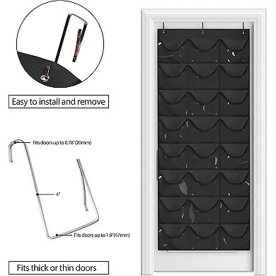 Hat Organizer Racks for Baseball Caps, Visible Hat Holder Rack for Wall Door with 3 Hooks,24 Pockets