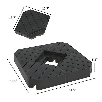 Offset Patio Umbrella Weights for 8'10' Umbrellas, 4 Fillable Base Plates