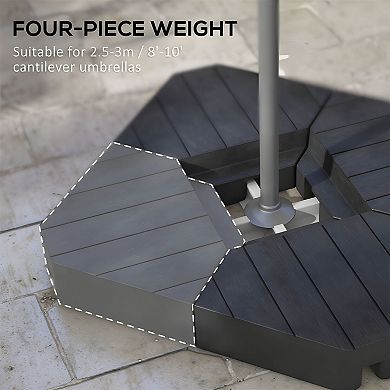 Offset Patio Umbrella Weights for 8'10' Umbrellas, 4 Fillable Base Plates