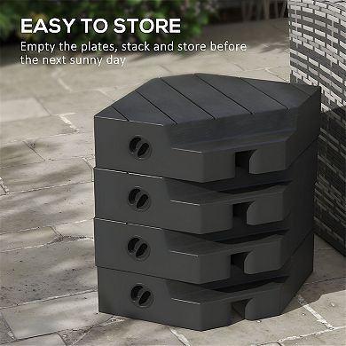 Offset Patio Umbrella Weights for 8'10' Umbrellas, 4 Fillable Base Plates