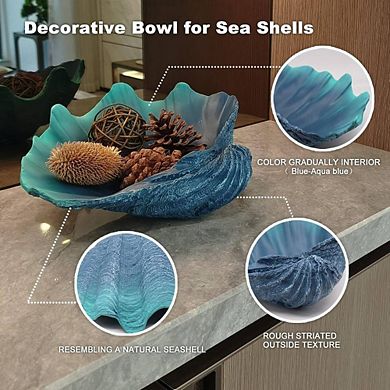 Caribbean Blue Sea Shell Decorative Bowl