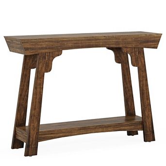 2 tier Console Table for Entryway, Narrow Sofa Table with Storage Shelf, Hallway Table