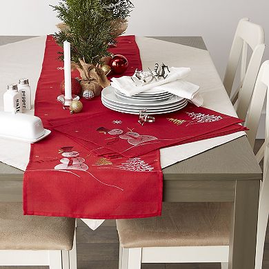 DII Embroidered Snowman Placemat Set/4