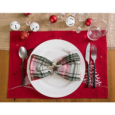 DII Embroidered Snowman Placemat Set/4