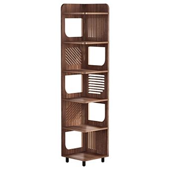 6 tier Narrow L-Shaped Corner Bookshelf for Living Room or Bedroom