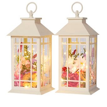 BrylaneHome Pre-Lit Mia Spring Lanterns, Set Of 2