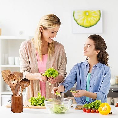 Wooden Kitchen Utensils Set 10 Pcs Spatulas and Spoons