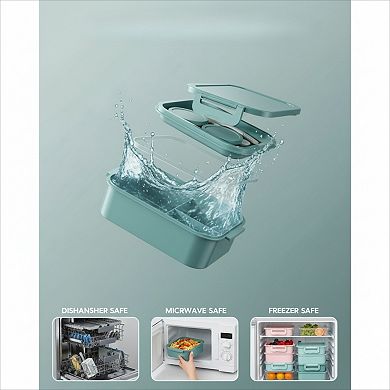 Stackable Bento Lunch Box Set with Thermo Bag and Utensils