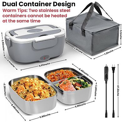 Electric Lunch Box Portable Food Warmer for Car and Travel