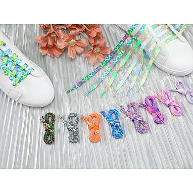 Women's Leopard Shoelaces Tie Dye Gradient for Sports Sneakers 2 Pairs 47.2"