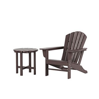 Westintrends Outdoor Adirondack Chair With Side Table