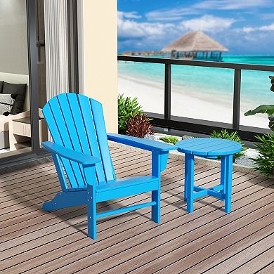 Westintrends Outdoor Adirondack Chair With Side Table