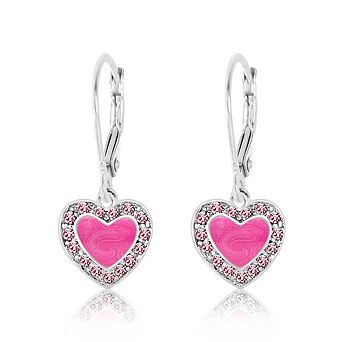 Kids Heart Hypoallergenic Earrings for Girls with Sterling Silver Leverbacks