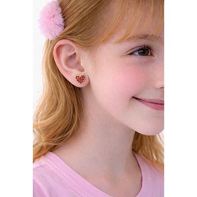 Kids Heart Hypoallergenic Earrings for Girls with Surgical Titanium Screwbacks