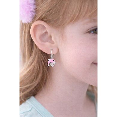 Kids Dolphin Hypoallergenic Heart Earrings for Girls with Sterling Silver Leverbacks