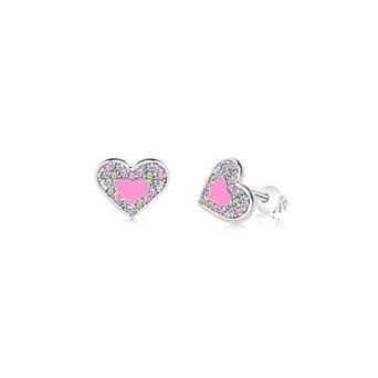 Kids Heart Hypoallergenic Earrings for Girls with Surgical Titanium Screwbacks