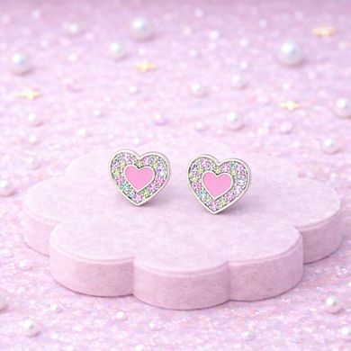 Kids Heart Hypoallergenic Earrings for Girls with Surgical Titanium Screwbacks