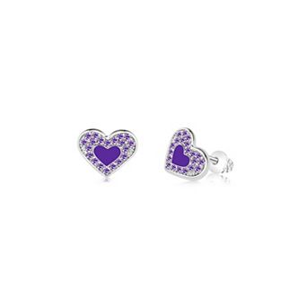 Kids Heart Hypoallergenic Earrings for Girls with Surgical Titanium Screwbacks
