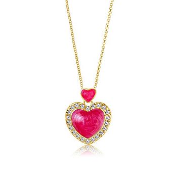 18K Yellow Gold Plated Hypoallergenic Heart Kids Pendant Necklace for Girls