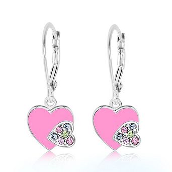 Kids Heart Hypoallergenic Earrings for Girls with Sterling Silver Leverbacks