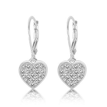 Kids Heart Hypoallergenic Earrings for Girls with Sterling Silver Leverbacks