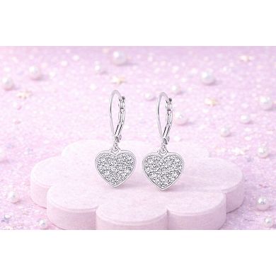 Kids Heart Hypoallergenic Earrings for Girls with Sterling Silver Leverbacks