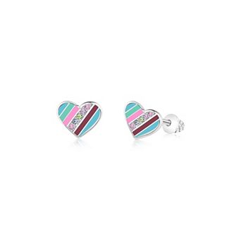 Kids Heart Hypoallergenic Earrings for Girls with Surgical Titanium Screwbacks