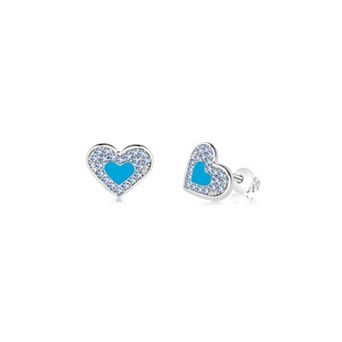Kids Heart Hypoallergenic Earrings for Girls with Surgical Titanium Screwbacks