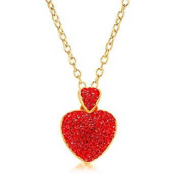 18K Yellow Gold Plated Hypoallergenic Heart Kids Pendant Necklace for Girls
