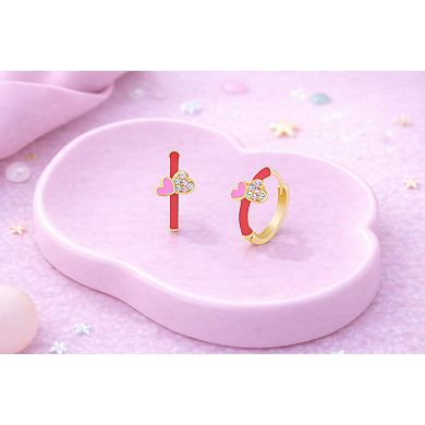 Kids Heart Hypoallergenic Earrings for Girls with Surgical Titanium Screwbacks