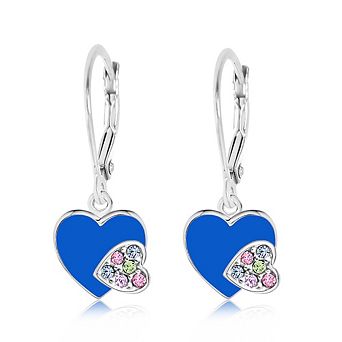 Kids Heart Hypoallergenic Earrings for Girls with Sterling Silver Leverbacks