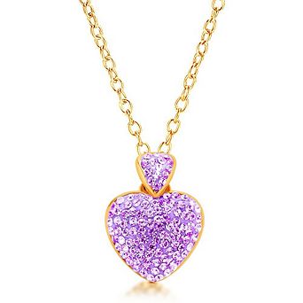18K Yellow Gold Plated Hypoallergenic Heart Kids Pendant Necklace for Girls