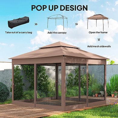 Outsunny 11' x 11' Pop-Up Gazebo Canopy with Carrying Bag,