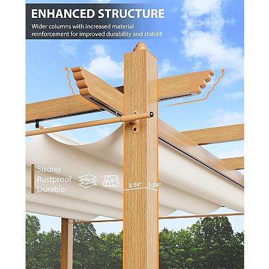 Outdoor Pergola with Canopy and Side Mesh, Aluminum Pergola, Modern Pavilion for Backyard, Patio