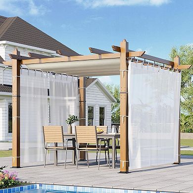 Outdoor Pergola with Canopy and Side Mesh, Aluminum Pergola, Modern Pavilion for Backyard, Patio