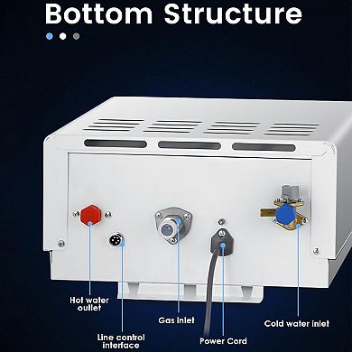 Propane Tankless Water Heater, 5.2 GPM 110V 130000 BTU Instant Hot Water with Temper Control