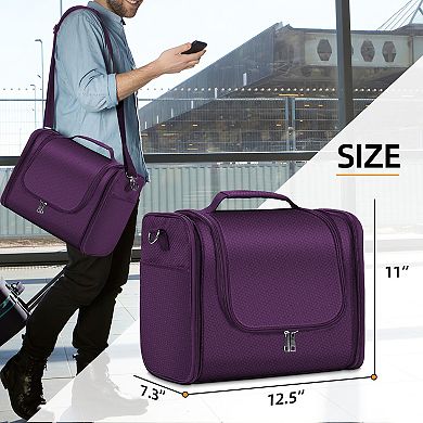 Extra-Large Hanging Toiletry Bag, Travel Organizer with Shoulder Strap
