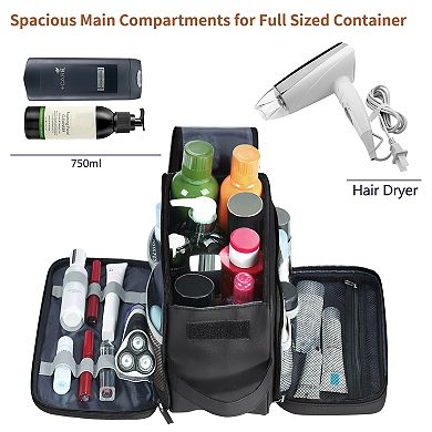 Large PU Leather Toiletry Bag, Travel Toiletry Organizer