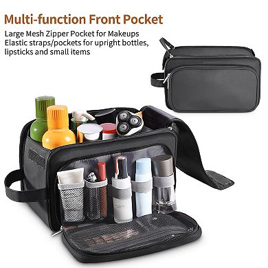 Large PU Leather Toiletry Bag, Travel Toiletry Organizer