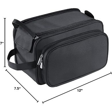 Large PU Leather Toiletry Bag, Travel Toiletry Organizer