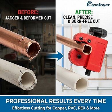 CASAFOYER Pipe Cutter Tool, Heavy Duty PVC, Copper Pipe & Metal Tube Cutter