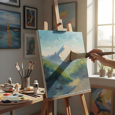 24-Piece Paint Brushes Set, Nylon Bristle Artist Brushes with Aluminum Ferrule