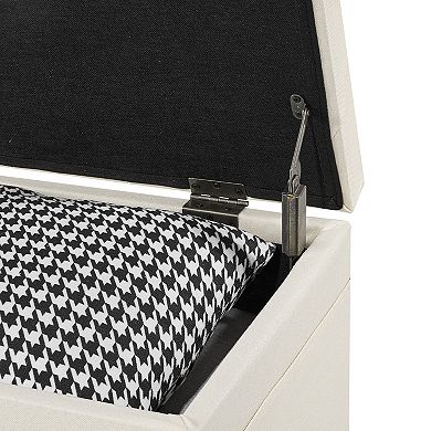 VEVOR Storage Ottoman Bench with Flip Top & Side Bags, Linen End of Bed Bench Beige