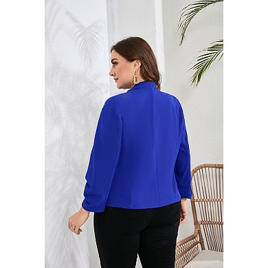 Women's Plus Size Long Sleeve Open Front Blazer