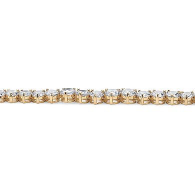 26.55 TCW Round Cubic Zirconia Gold-Plated Eternity Necklace 16"
