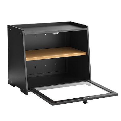 VEVOR Double Layer Bread Box, Large Capacity Bread Storage Container, Black